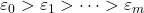 \varepsilon_0 > \varepsilon_1 > \cdots > \varepsilon_m