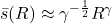 \bar{s}(R) \approx \gamma^{-\frac12} R^{\gamma}